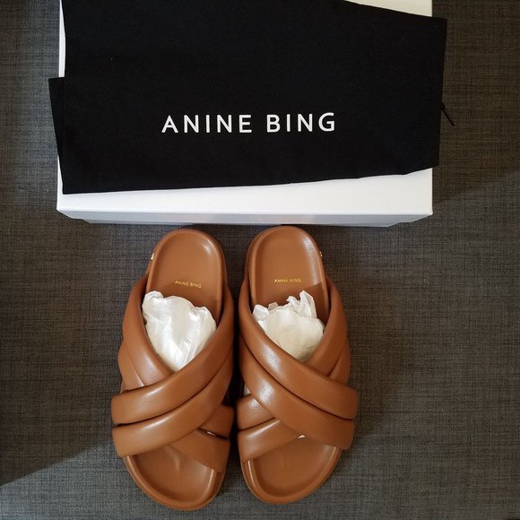 Anine Bing Shoes - Anine Bing LIZZIE SLIDES COGNAC 38